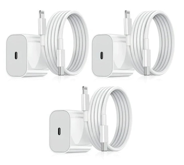 Iphone snabbladdare USB-C strömadapter 20W + Kabel Vit