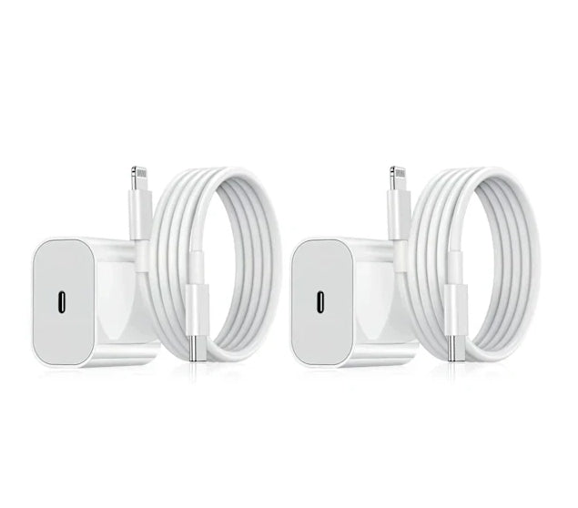 Iphone snabbladdare USB-C strömadapter 20W + Kabel Vit