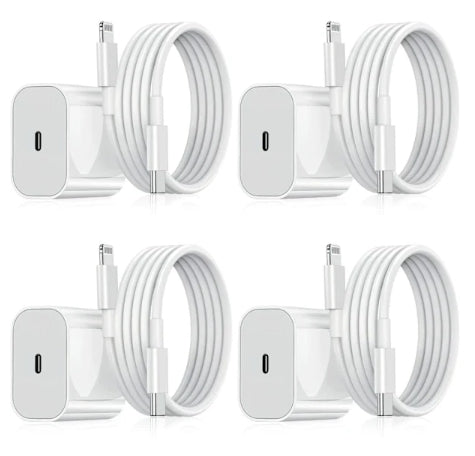 Iphone snabbladdare USB-C strömadapter 20W + Kabel Vit